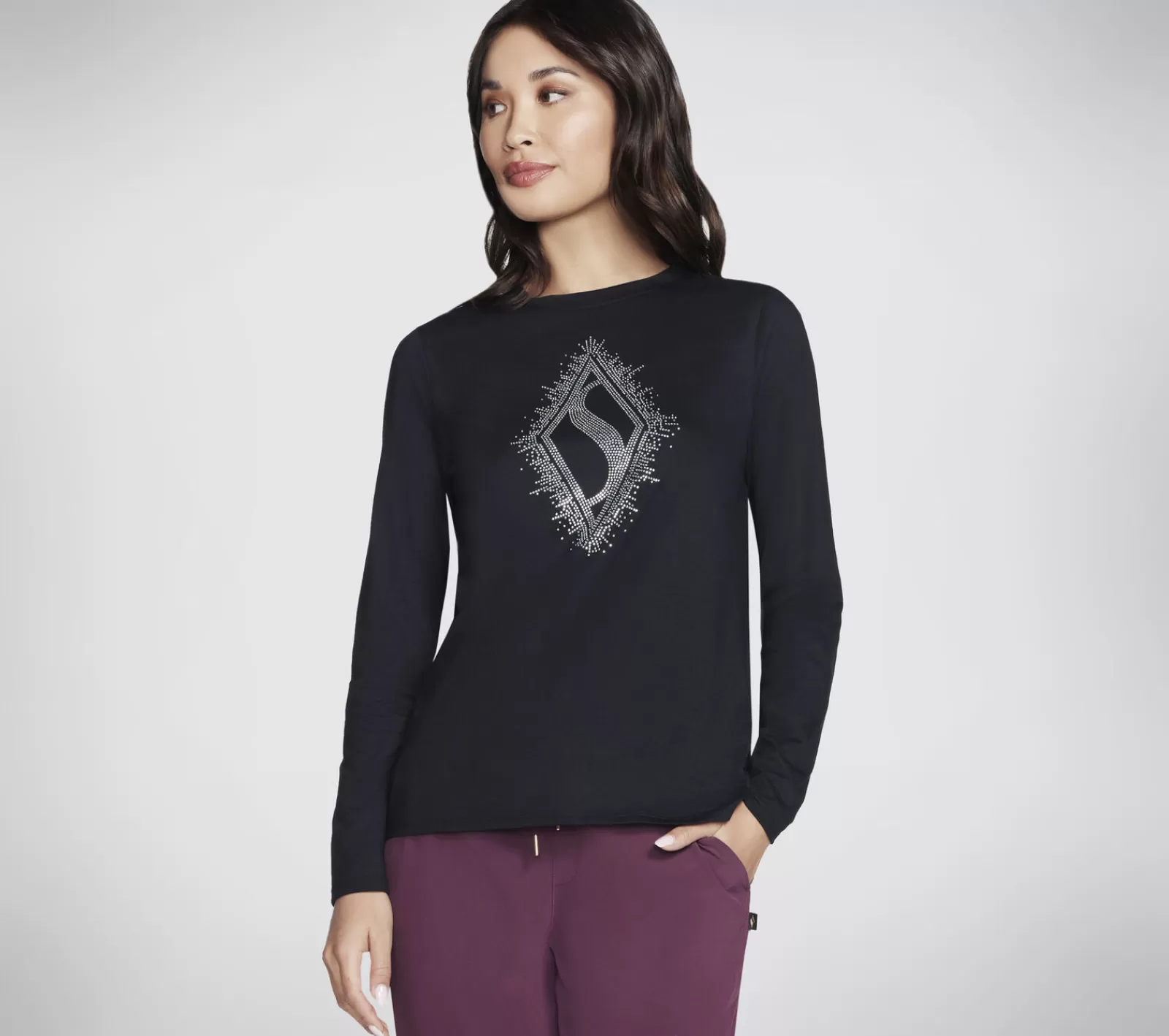 Best Rhinestone Burst Long Sleeve Tee Damen Oberteile | Oberteile