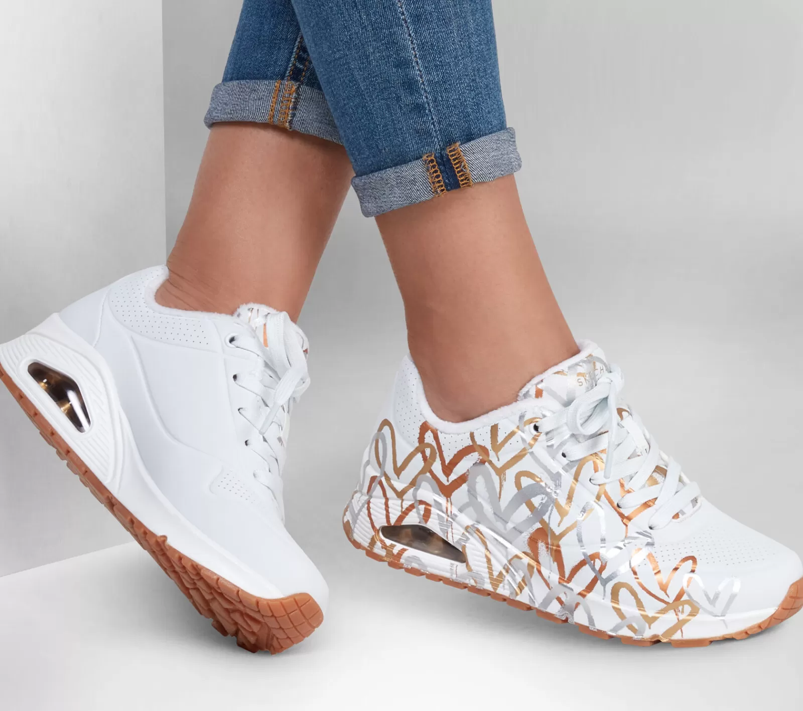 New X JGoldcrown: Uno - Metallic Love Damen Schnürer | Sneaker (Casual)